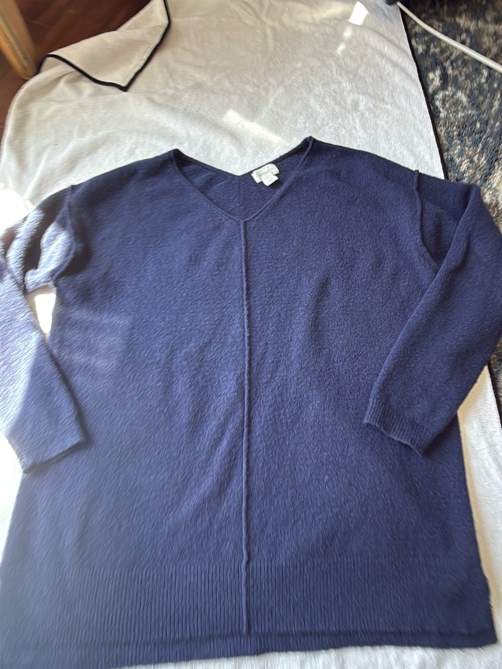 Caslon Navy V-Neck Sweater - Classic Knit